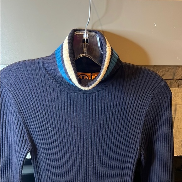 Tory Burch Blue Turtleneck Merino Wool Dress size XS missing sash - Picture 4 of 13